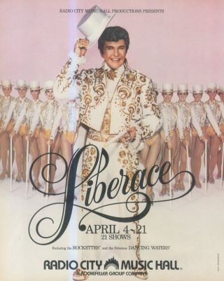(sfbk1) Poster/advert 14x11 " Liberace - April 4 - 21 - 21 Shows - Radio City