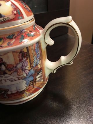 RARE James Sadler Teapot Made in England Charles Dickens A Christmas Carol VHTF 6