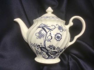 Blue Nordic Teapot 4 Cup Vintage Blue White China Blue Onion Tea Pot