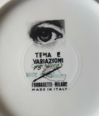 Vintage Piero Fornasetti Tema E Variazioni 75 Plate 