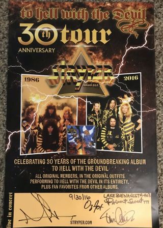 Stryper Thwtd 30th Anniversary Tour Signed Poster Lake Buena Vista