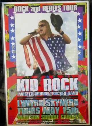 Kid Rock Lynyrd Skynyrd Concert Poster Madison Square Garden Rock & Rebels Tour