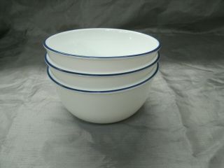 Corning Corelle Classic Cafe Blue Set Of 3 - 6 1/4 " Soup Cereal Bowls Usa Ec