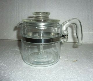 Vintage Pyrex 4 Cup Glass Stove Top Coffee Pot 7754 - B
