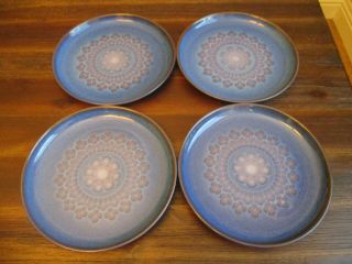 Denby Midnight Blue Salad Plates,  England,  Stoneware Set Of 4