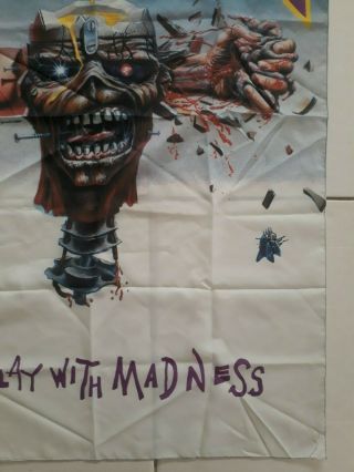 Iron Maiden Can I Play With Madness Vintage 1980 ' s Textile Banner Flag 3