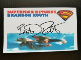 " Superman Returns " Brandon Routh Autographed 3x5 Index Card
