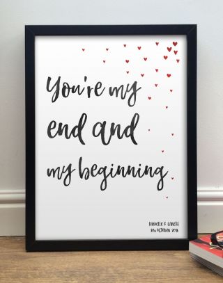 Personalised John Legend All Of Me Print (framed Available) 1st Anniversary Gift