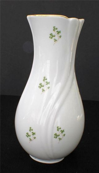 Vintage Royal Tara Bone China Galway Ireland Shamrock Pattern 7 1/2 " H Bud Vase