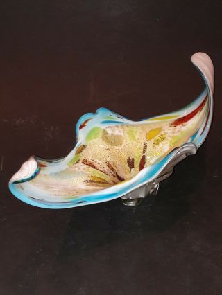 A Murano Glass Tutti Frutti Dino Martens Large Scurptural bowl/centerpiece. 5