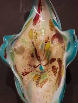 A Murano Glass Tutti Frutti Dino Martens Large Scurptural bowl/centerpiece. 8