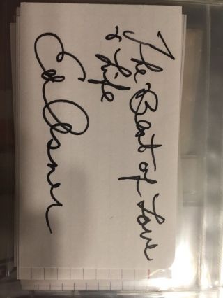 Ed Asner Autographed Index Card