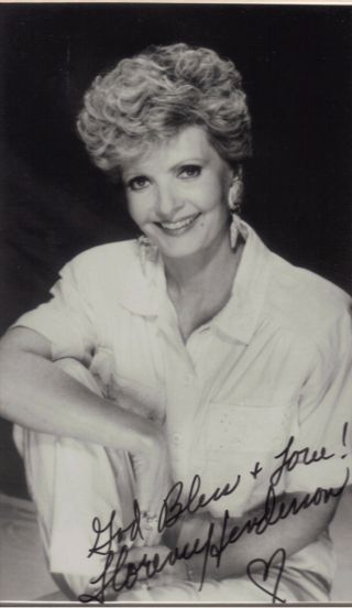 Florence Henderson Signed Photo Frame Size 8x10 9/18