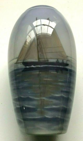 B&g Bing & Grondahl Porcelain Vase Ship On Water 840/5251 7 1/4 X 3 1/4 Denmark