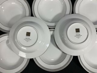 Set of 8 Mikasa Platinum Crown L3428 Rimmed Pasta Soup Salad Bowls 5