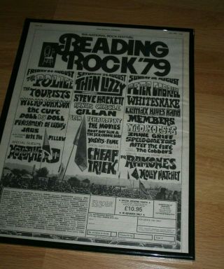 Reading Rock Fest Police Thin Lizzy Motorhead Framed Press Poster 1979