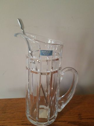 Waterford Crystal Marquis Quadrata Martini Pitcher With Stirrer