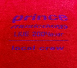 2004 Prince Musicology Tour Local Stage Crew T Shirt Xl Red Rare