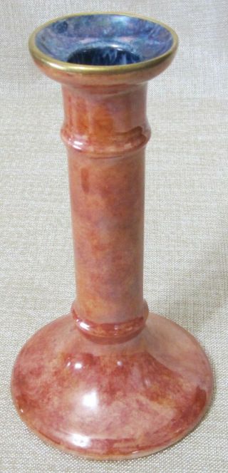 Antique Grimwades Byzanta Ware Candle Stick Orange Lustre