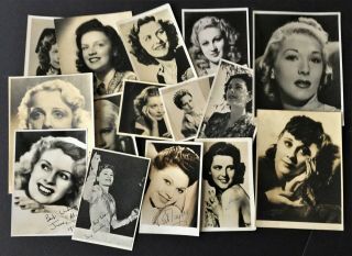16 Signed Photos.  Late 1930 