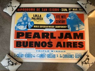 Pearl Jam Lollapalooza Buenos Aires Argentina 2018 Concert Poster Ames Bros