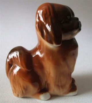 Russian Lomonosov Porcelain Pekingese Dog Figurine