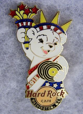 Hard Rock Cafe Washington Dc Patriotic Statue Of Liberty Bear Pin 85444