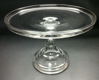 Vintage Large Clear Glass Cake Pedestal/stand Bakery Style 10 " W X 7.  25 " H