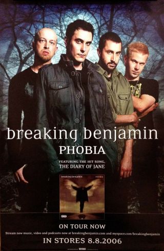 Breaking Benjamin Phobia Promo Concert Poster Rare