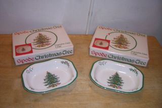 2 Spode Christmas Tree Large Vegetable Dishes,  With Boxes