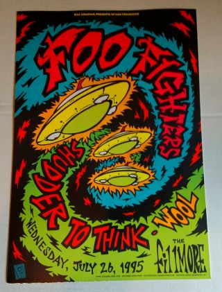 Foo Fighters 1995 The Fillmore San Francisco Rock Concert Poster