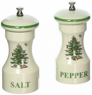 Spode Christmas Tree Salt And Pepper Grinder Set