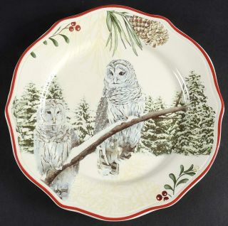 Better Homes & Gardens Winter Forest Snow Owl Salad Plate 10542203