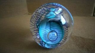 Hal David Berger Signed Studio Art Glass Spiral Paperweight 1997.