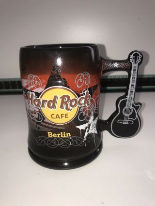 5” Hard Rock Cafe Berlin Mug With Electric Guitar Handle Features Vgc