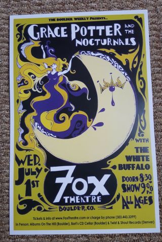 Grace Potter & The Nocturnals Poster 2009 Fox Theater Boulder By Javier Gonzalez