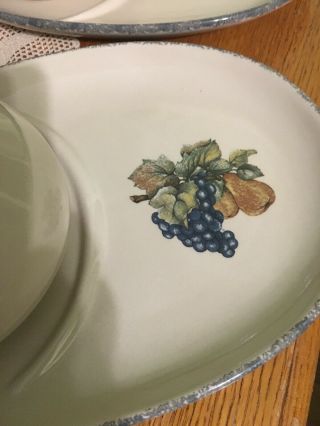 Set Of 4 Home & Garden Party Stoneware Soup Mug and Snack Plate/Tray Fruit 2005 3
