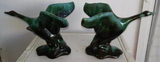 Pair Blue Mountain Pottery Flying Geese Bookends Sculptures