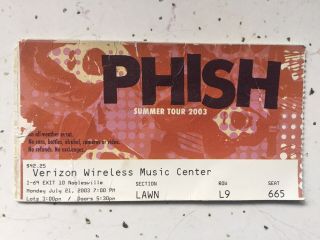 Phish 7/21/03 Deer Creek In Ptbm Ticket Stub Rare Pollock Poster Print Magnet