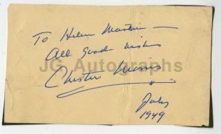 Chester Morris - Film Actor: " Boston Blackie " - Authentic Autograph