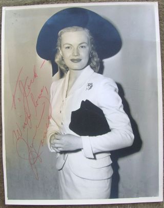 June Haver Vintage Autograph Photo