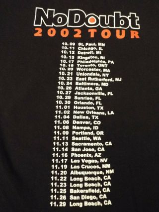 Vintage 2002 No Doubt Rock Steady Tour Shirt RARE print HTF Gwen Stefani 4