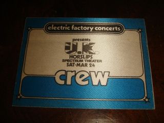 Ultra Rare " Uk " 1979 Backstage Pass Allan Holdsworth,  Bill Bruford,  John Wetton