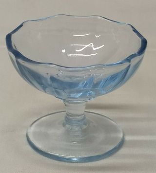 Cambridge Decagon Blue Elegant Glass Pedestal Nut Cup Almond Open Salt Cellar