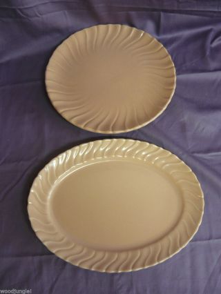Vintage Franciscan Ware Coronado Coral Matte Chop Plate Oval Platter 13.  25 Inch