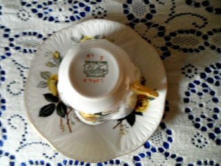 VINTAGE SHELLEY DAINTY BONE CHINA TEA CUP & SAUCER ENGLAND yellow roses 3