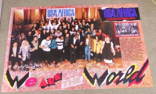 Vintage 1980’s We Are The World Usa For Africa Poster 1985