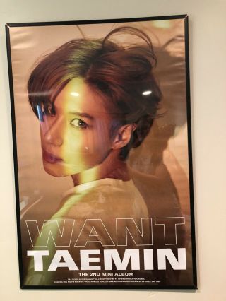 K - Pop Shinee Taemin 2nd Mini Album [want] White Ver.  Official Poster - -