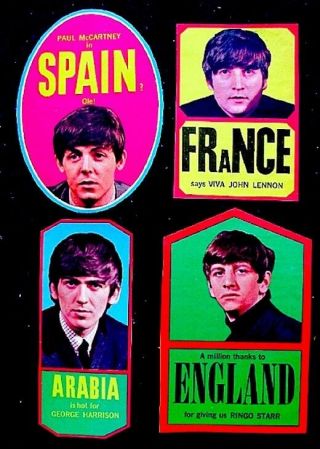 Beatles 1964 Luggage Sticker Set Paul John George Ringo