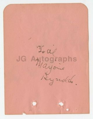 Marjorie Reynolds - Classic Actress / Dancer - Autographed Album Page